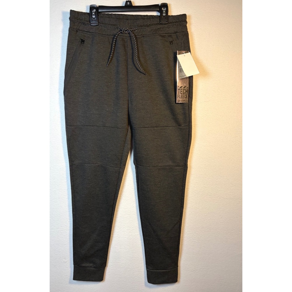 Southpole Tech Fleece Joggers Women Small Heather Charcoal New Zipper Pockets